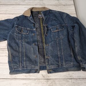 Vintage Blue Bay Blanket Lined Denim Jean Jacket Size Large
